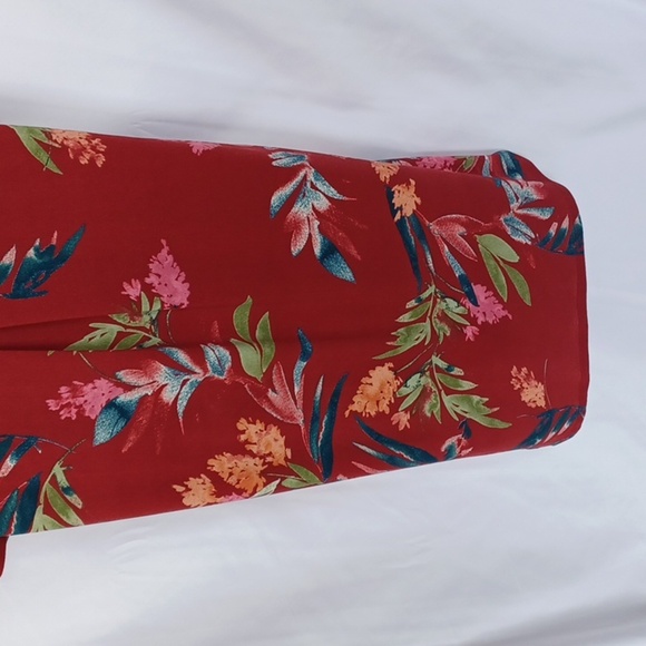 CHRISTIAN SIRIANO Women's Floral Print Knee-Length Dress Size M Red Stretchy - Picture 5 of 8